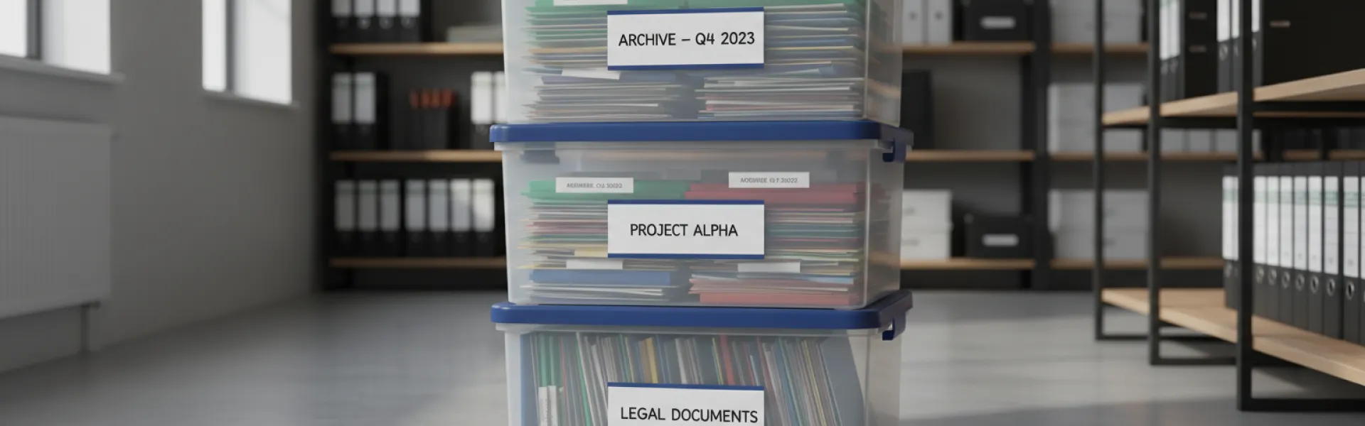 Plastic Bankers Box with Lid